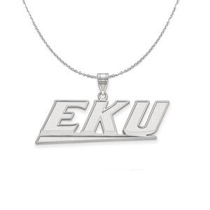 Sterling Silver Eastern Kentucky U Medium Necklace - 24 Inch